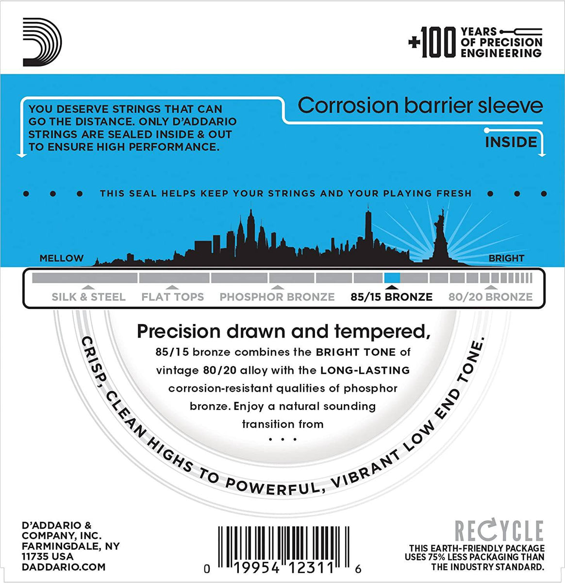 D Addario Acoustic 12 String Guitar Strings .010 Set EZ940