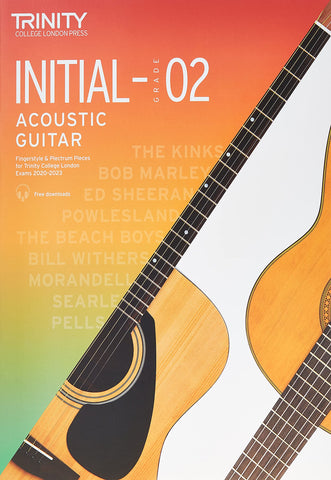 Trinity College Acoustic Guitar, Fingerstyle & Plectrum Pieces 2020-2023 -Initial-Grade 2 -Online Audio
