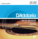 D'Addario Bronze Acoustic Guitar Strings EZ910 (.011-.052_Light Gauge) - Braganzas