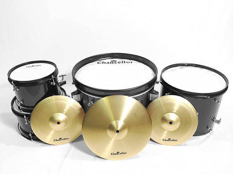 Chancellor Junior Drum Set, 5 Pcs, W/Stands & Cymbals - Black