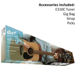 Cort CAP810 Dreadnought Acoustic Guitar with Gig Bag,Tuner,Picks and Strap (Natural Bundle) - Braganzas