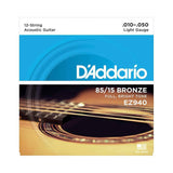 D'Addario, Acoustic 12 String Guitar Strings .010 - Set EZ940 - Braganzas