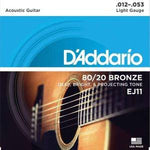 D'Addario, Acoustic Guitar Strings, 80/20 Bronze .012-.053 - Set EJ11 - Braganzas