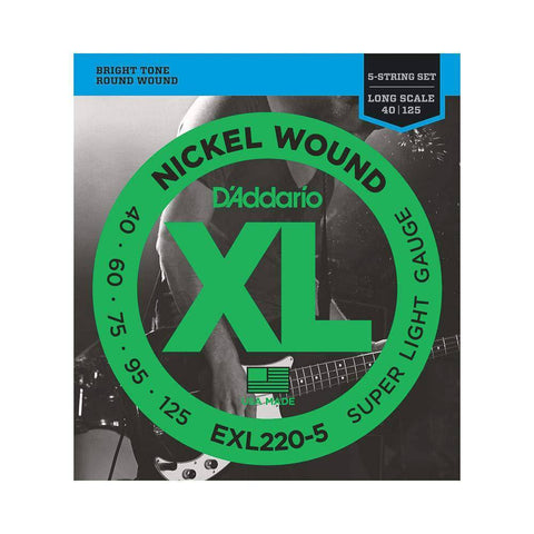 D'Addario, Bass Strings, XL Nickel, .040-.095 - Set EXL220 - Braganzas