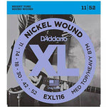 D'Addario, Electric Guitar Strings, XL, .011-.052 Medium/Heavy -Set EXL116 - Braganzas