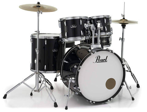 Pearl, Drum Set, 5 Pcs, Roadshow, W/Stands & Cymbals - Jet Black