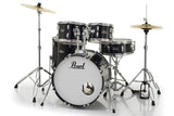 Pearl, Drum Set, 5 Pcs, Roadshow, W/Stands & Cymbals - Jet Black