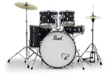 Pearl, Drum Set, 5 Pcs, Roadshow, W/Stands & Cymbals - Jet Black