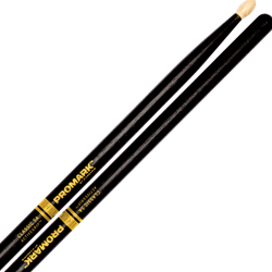 Promark, Drumstick, Classic, 5A, ActiveGrip, Wood Tip -Black TX5AW-AG - Braganzas