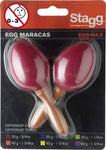 Stagg, Egg Maracas, Plastic S/1  3/4oz -Red EGG-MA S/RD (Pair) - Braganzas