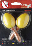 Stagg, Egg Maracas, Plastic S/1  5/8oz -Yellow EGG-MA S/YW (Pair) - Braganzas