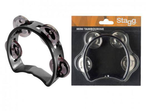 Stagg, Tambourine, Cut-a-way, 4 Jingles -Black TAB-MINI/BK - Braganzas