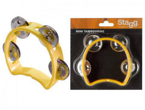 Stagg, Tambourine, Cut-a-way, 4 Jingles -Yellow TAB-MINI/YW - Braganzas